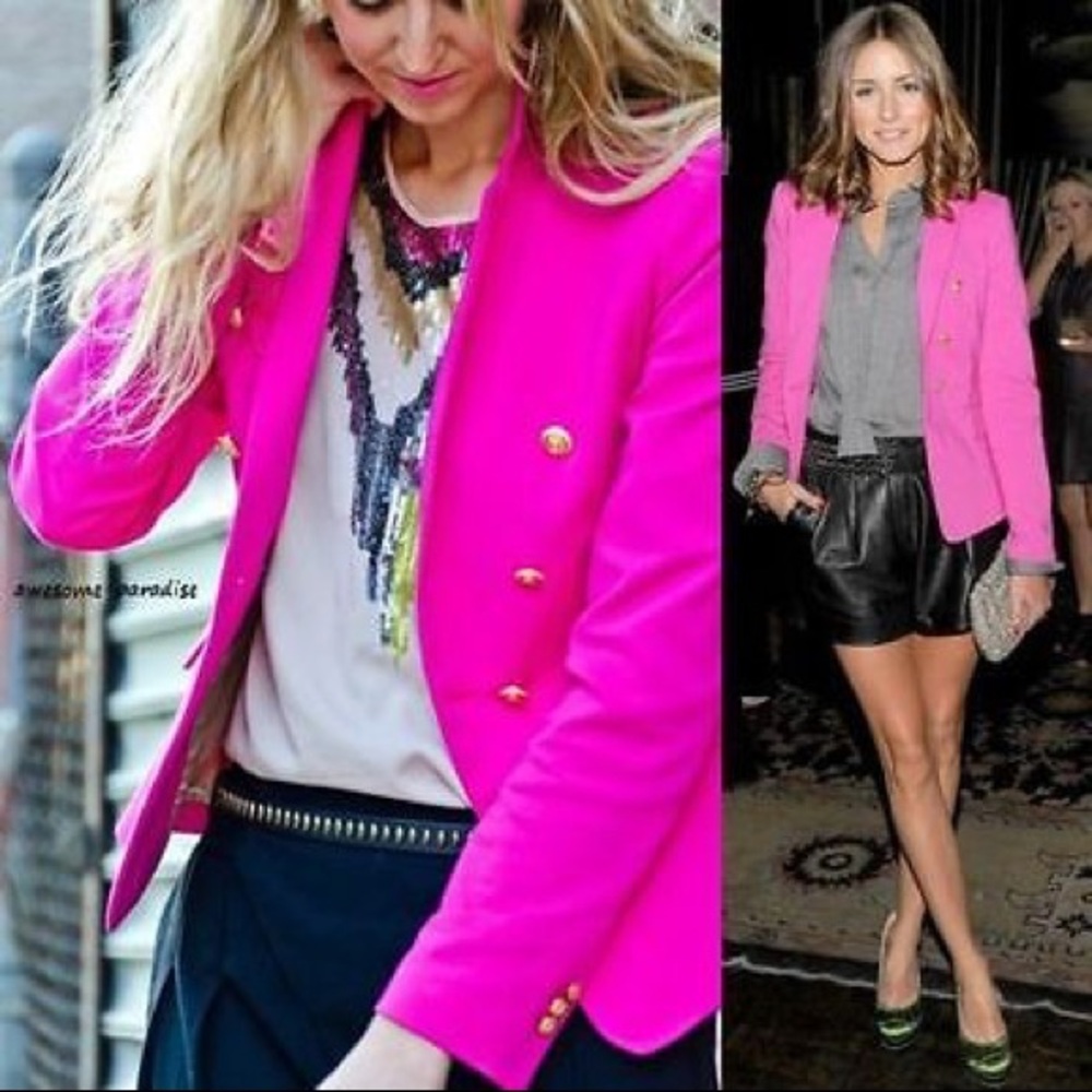 Hot Pink Women's Tailored Blazer Jacket